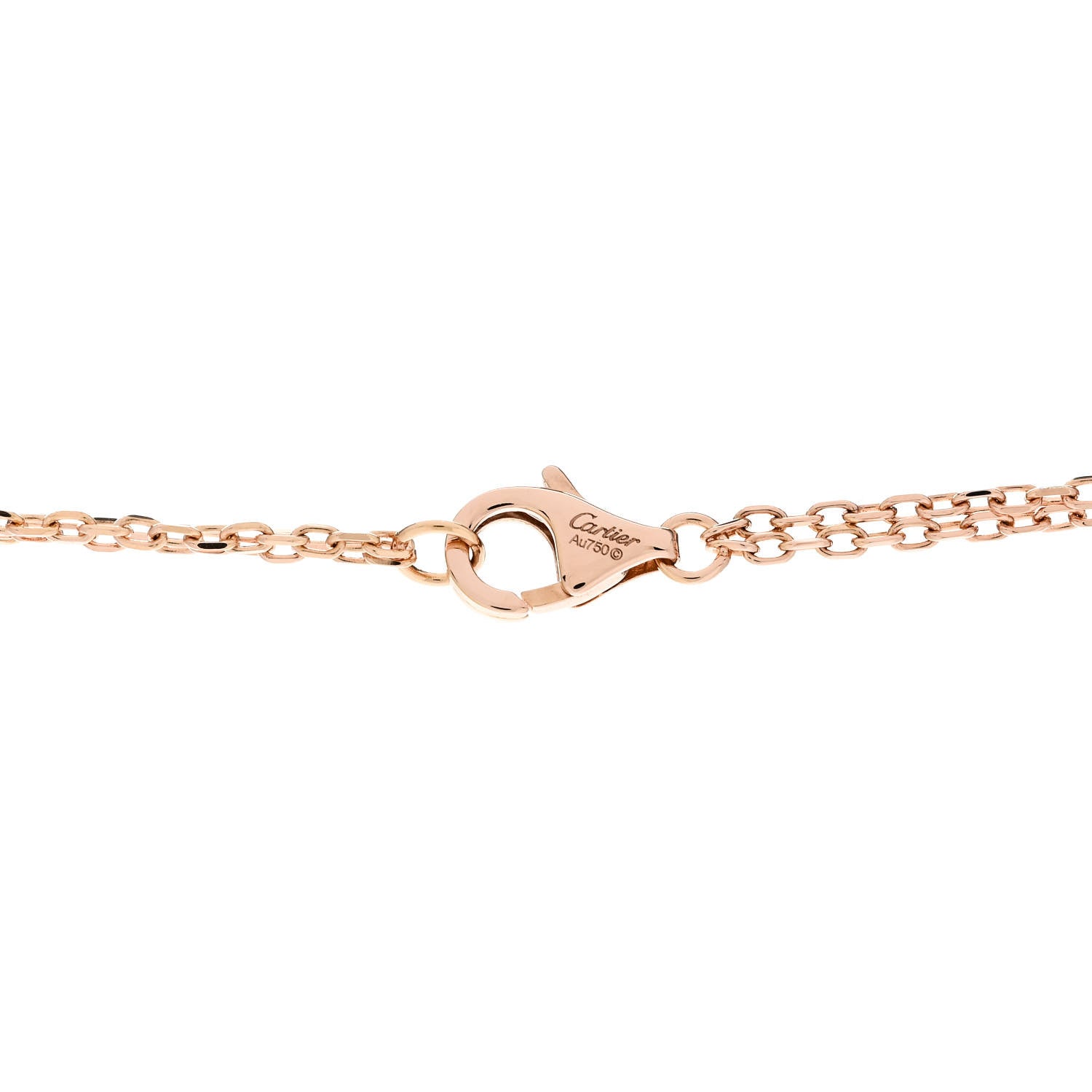 Cartier 18K Pink Gold Ceramic Diamond Three Ring LOVE Pendant Necklace 4 of 5