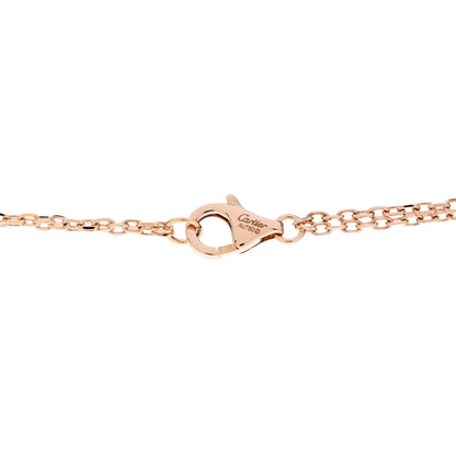 Cartier 18K Pink Gold Ceramic Diamond Three Ring LOVE Pendant Necklace 4 of 5