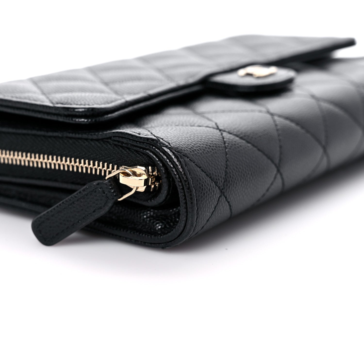 Chanel Caviar Quilted Phone Holder Wallet on Removable Chain Black 10 of 12
