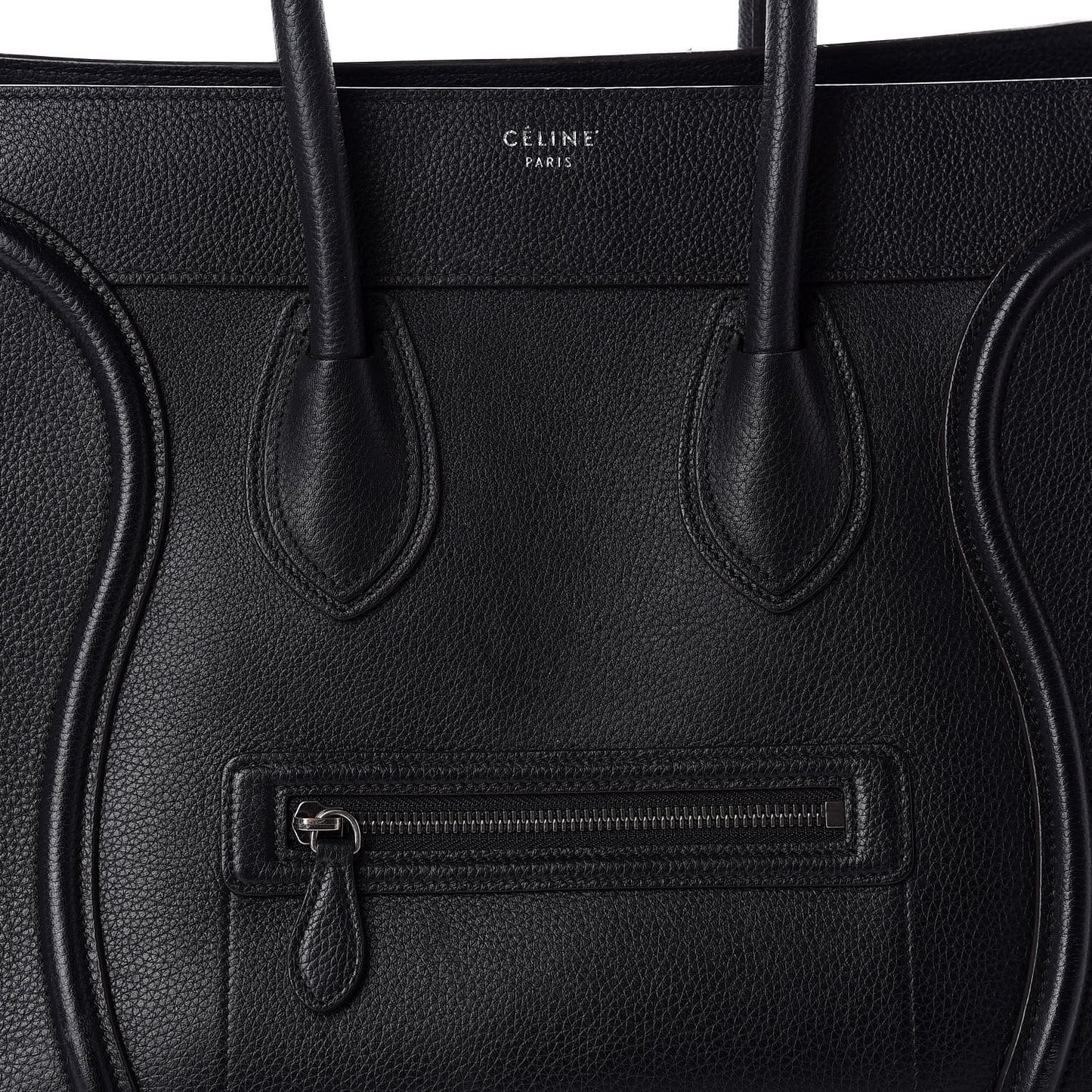 Drummed Calfskin Mini Luggage Black