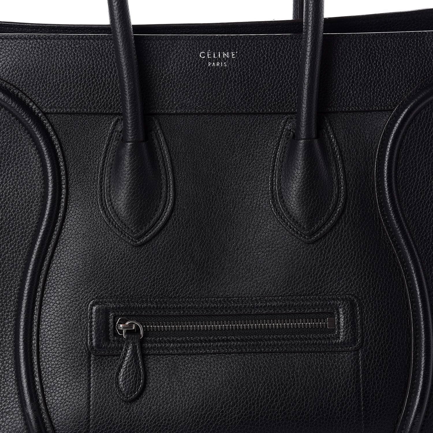 Celine Drummed Calfskin Mini Luggage Black 12 of 12