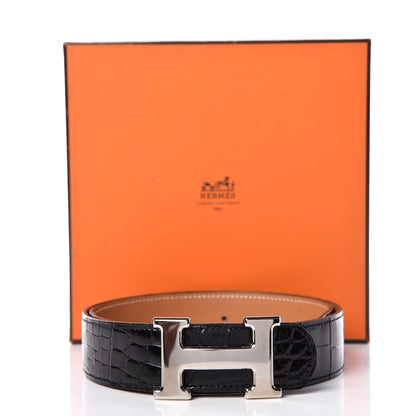 Hermes Shiny Alligator 32mm H Belt 70 Black 8 of 8
