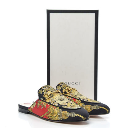 Gucci Twill Flora Womens Princetown Slippers 40 Red Black 9 of 9