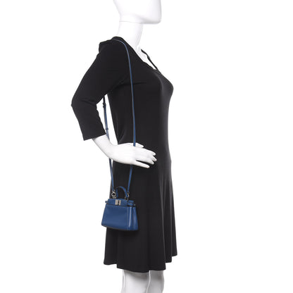 Fendi Shiny Nappa Micro Peekaboo Iconic Satchel Iris 2 of 12