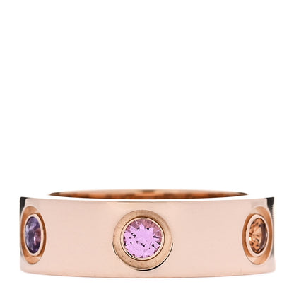 Cartier 18K Pink Gold Sapphire Garnet Amethyst 5.5mm LOVE Ring 47 4.25 1 of 5