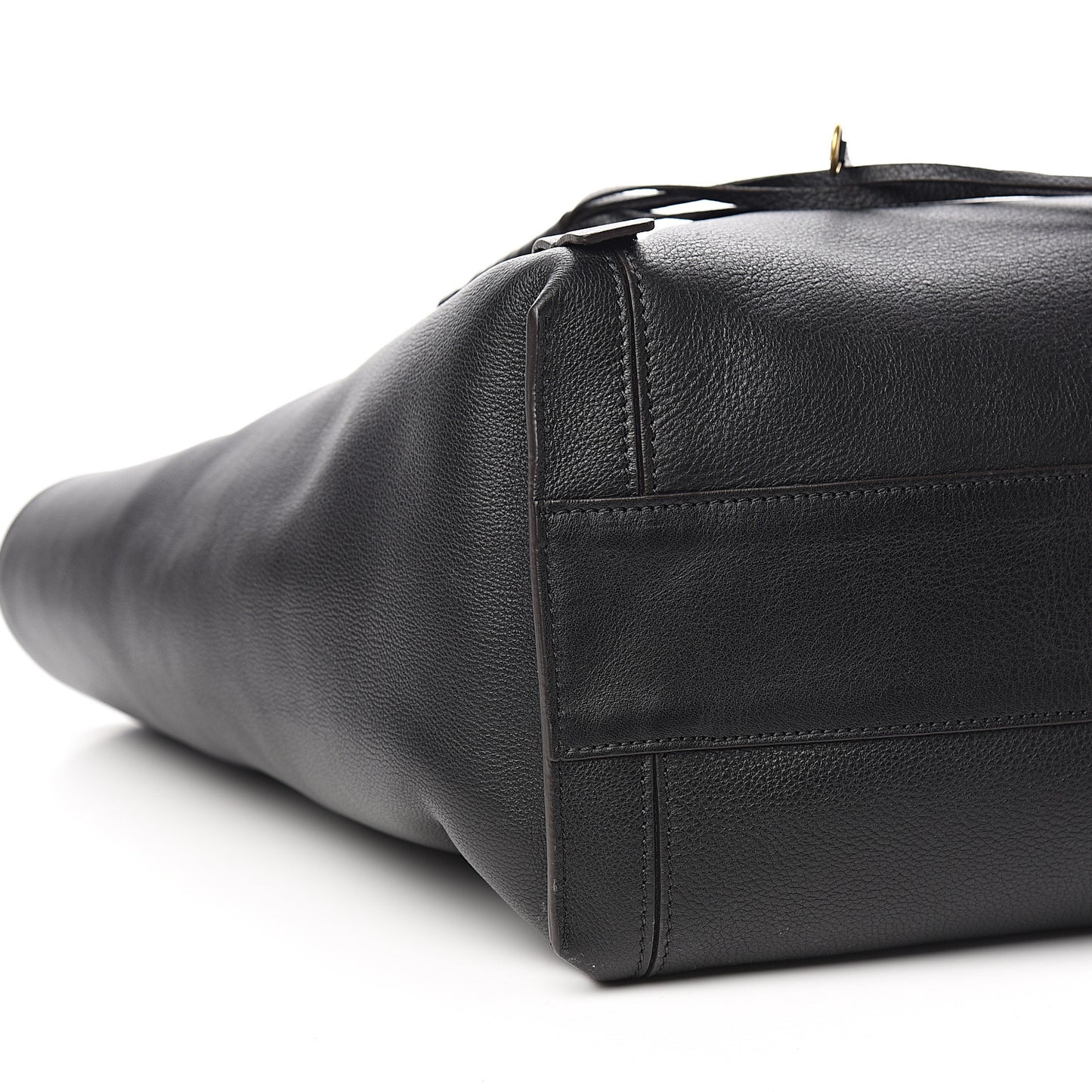 Smooth Calfskin Medium Milo Shopping Tote Black