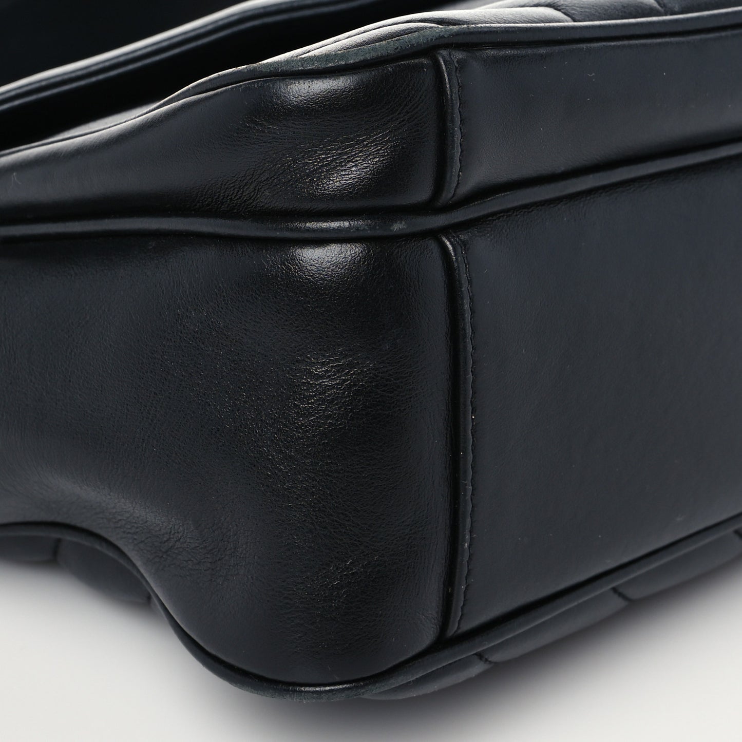 Calfskin Y Quilted Monogram Loulou Shoulder Bag Black