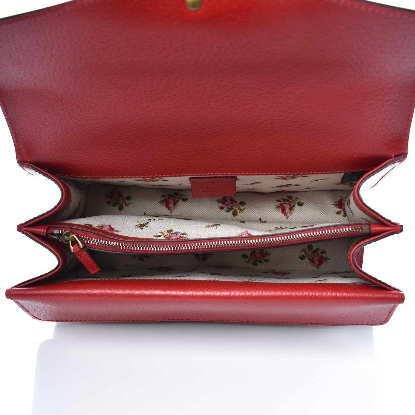 Calfskin Web Floral Embroidered Small Dionysus Shoulder Bag Hibiscus Red