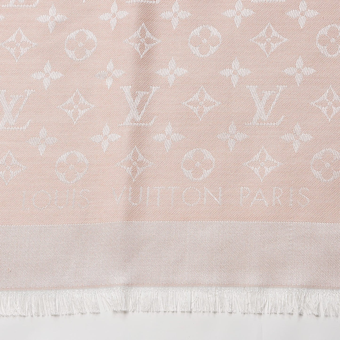 Silk Wool Monogram Denim Shawl Pink