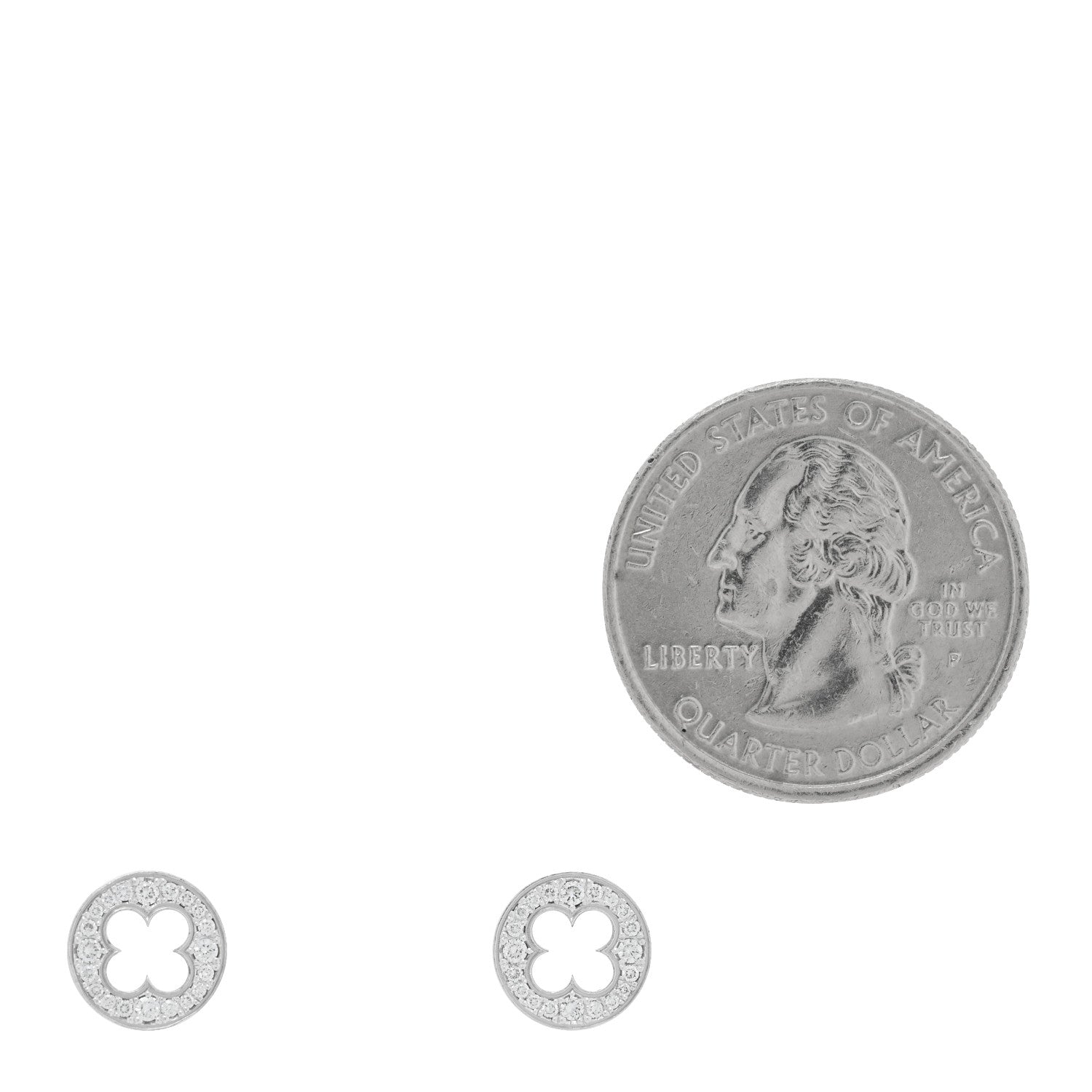 Louis Vuitton 18K White Gold Diamond Empreinte Stud Earrings 2 of 4
