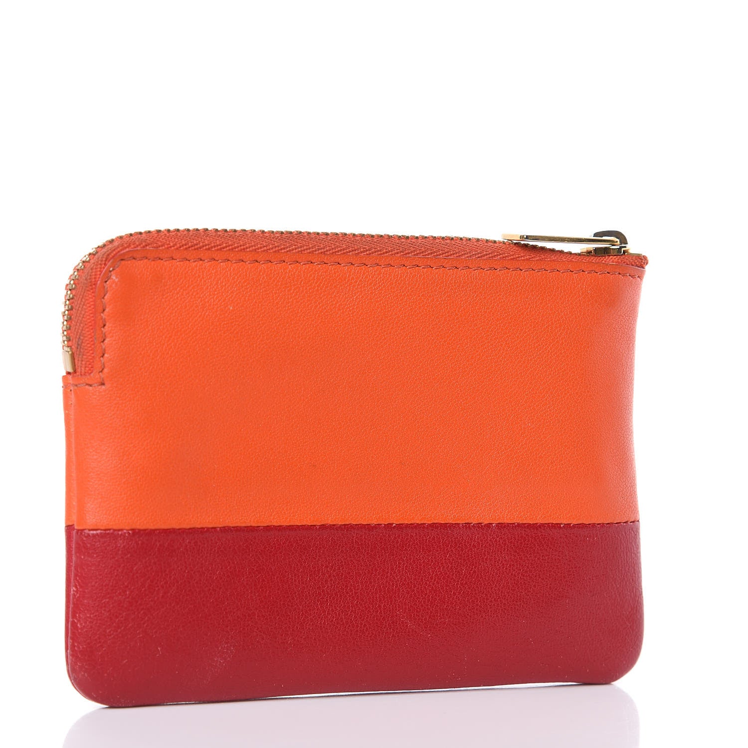 Celine Lambskin Bi-Color Solo Coin Red Orange 3 of 10
