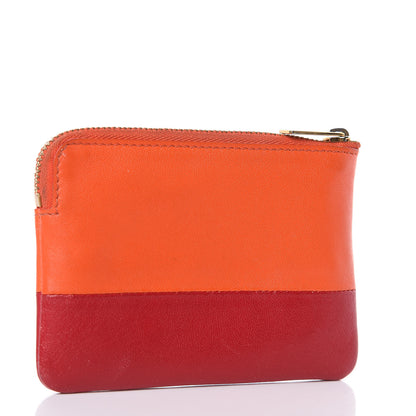 Celine Lambskin Bi-Color Solo Coin Red Orange 3 of 10