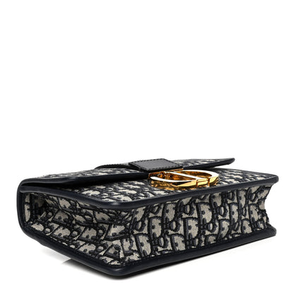Christian Dior Oblique 30 Montaigne Flap Bag Blue 3 of 5