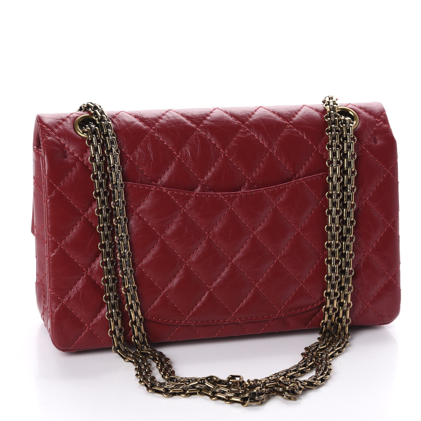 Aged Calfskin Quilted 2.55 Reissue 225 Flap Red