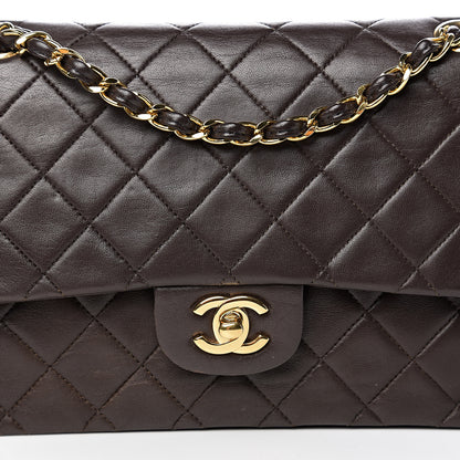 Chanel Lambskin Quilted Medium Double Flap Dark Brown 17 of 17