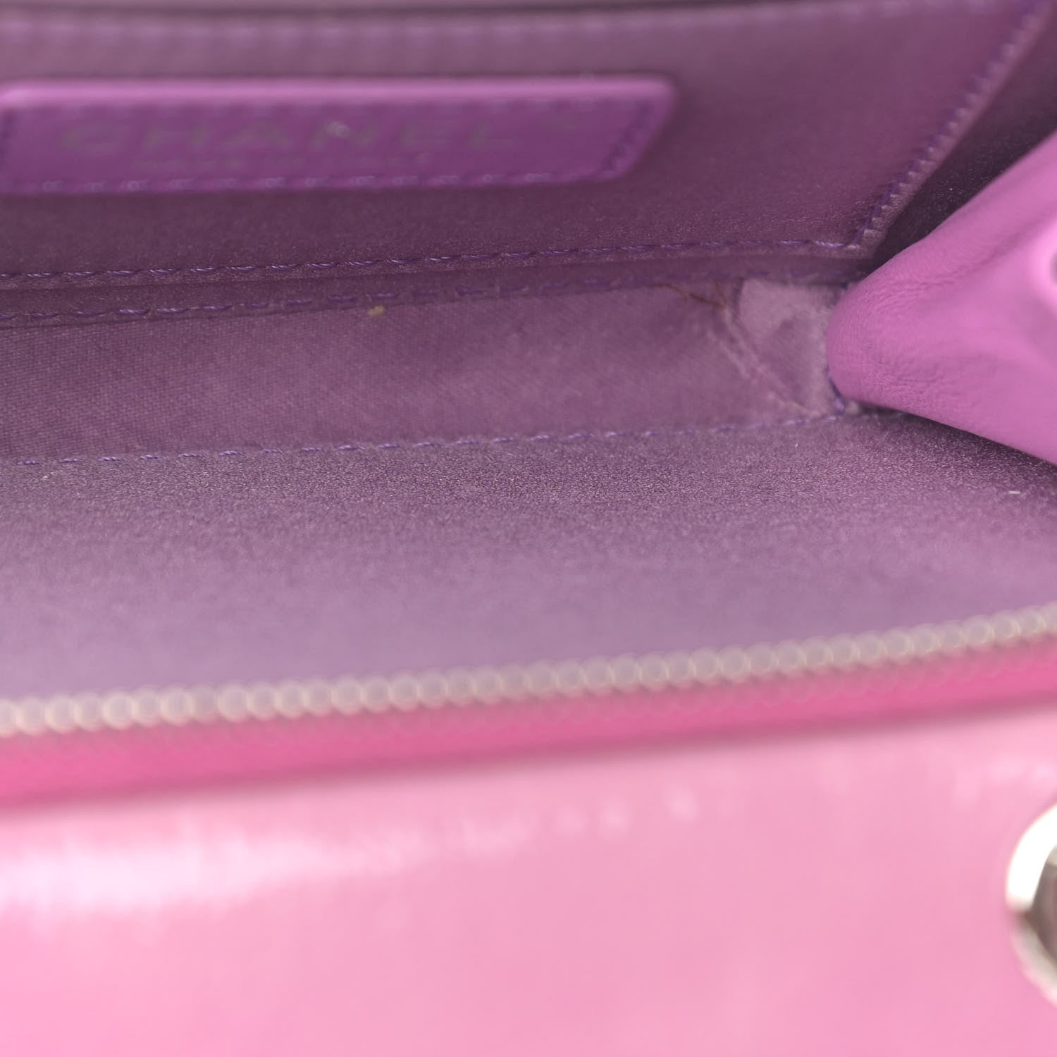 Chanel Patent Quilted Small Pocket Box Camera Case Purple 13 of 13