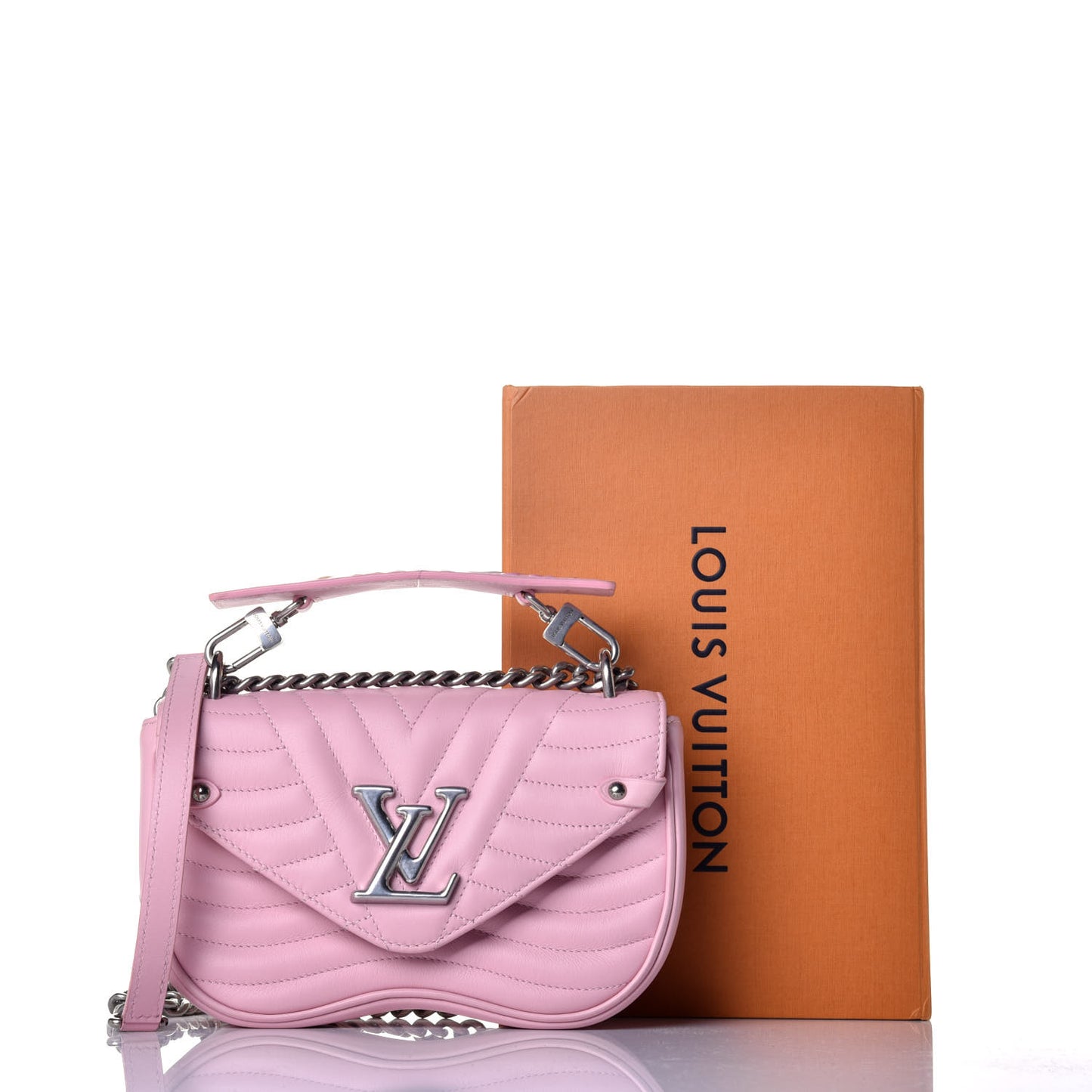 Calfskin New Wave Chain MM Rose Clair