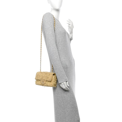 Chanel Tweed Quilted Mini Rectangular Flap Yellow 2 of 16