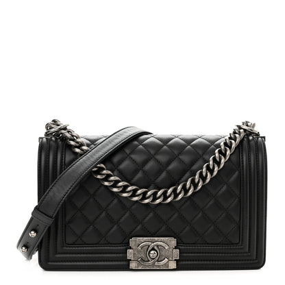 Chanel Lambskin Quilted Medium Boy Flap Black 1 of 11