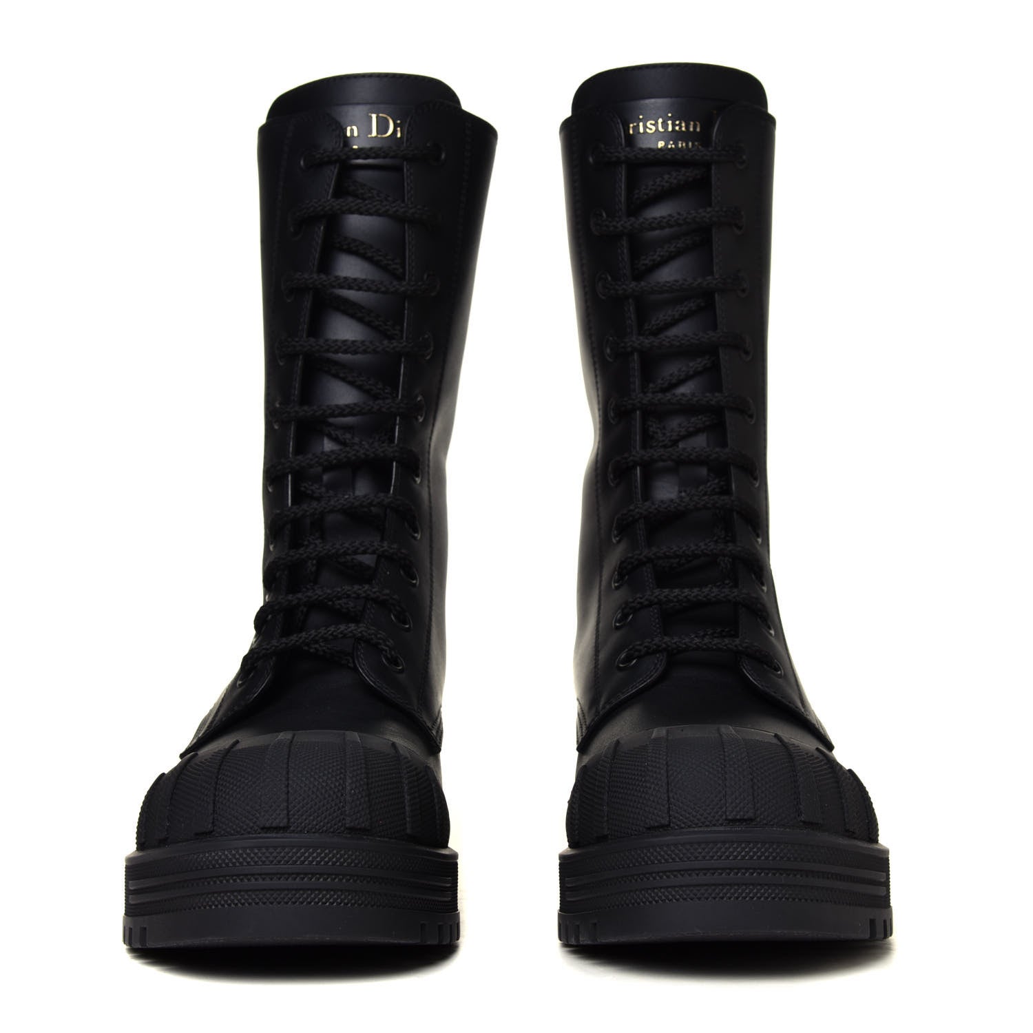 Christian Dior Calfskin Rubber Dioriron Boots 38 Black 7 of 12