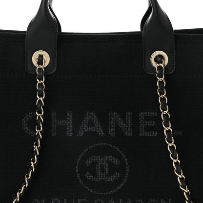 Chanel Mixed Fibers Deauville Tote Navy Blue 8 of 11