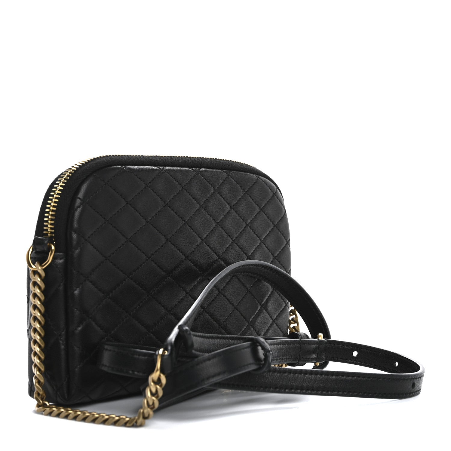 Saint Laurent Lambskin Quilted Gaby Zipped Pouch Black 3 of 11