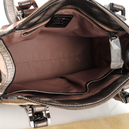 Burberry Nova Check Embossed Convertible Satchel Pewter 5 of 8