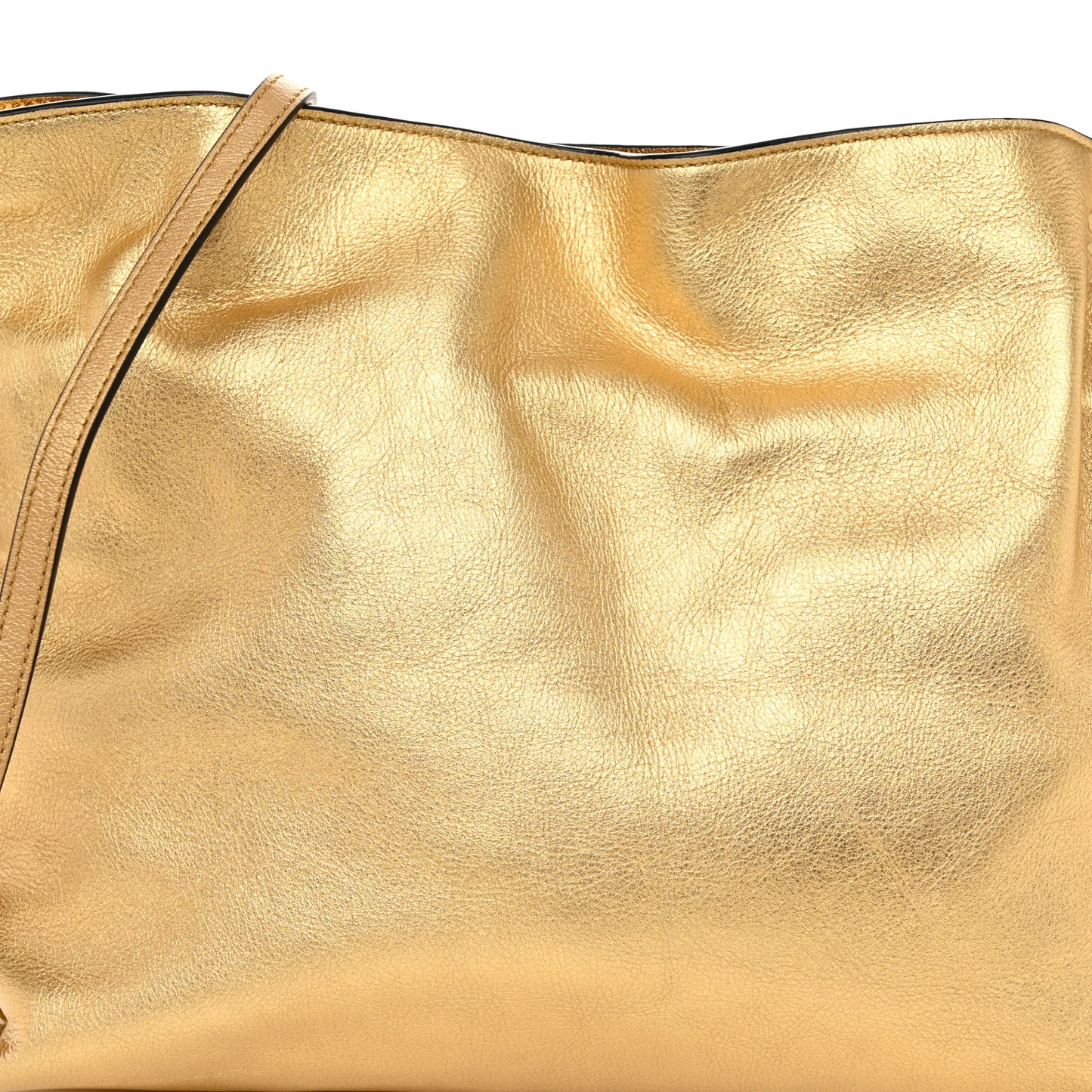 Metallic Lambskin Medium Flamenco Knot Gold