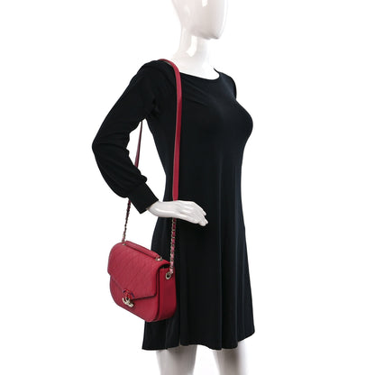 Chanel Grained Calfskin Quilted Medium Cuba Top Handle Flap Pink 2 of 9