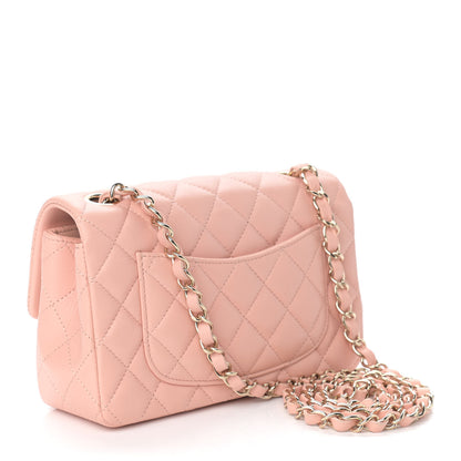 Chanel Lambskin Quilted Mini Rectangular Flap Light Pink 3 of 9