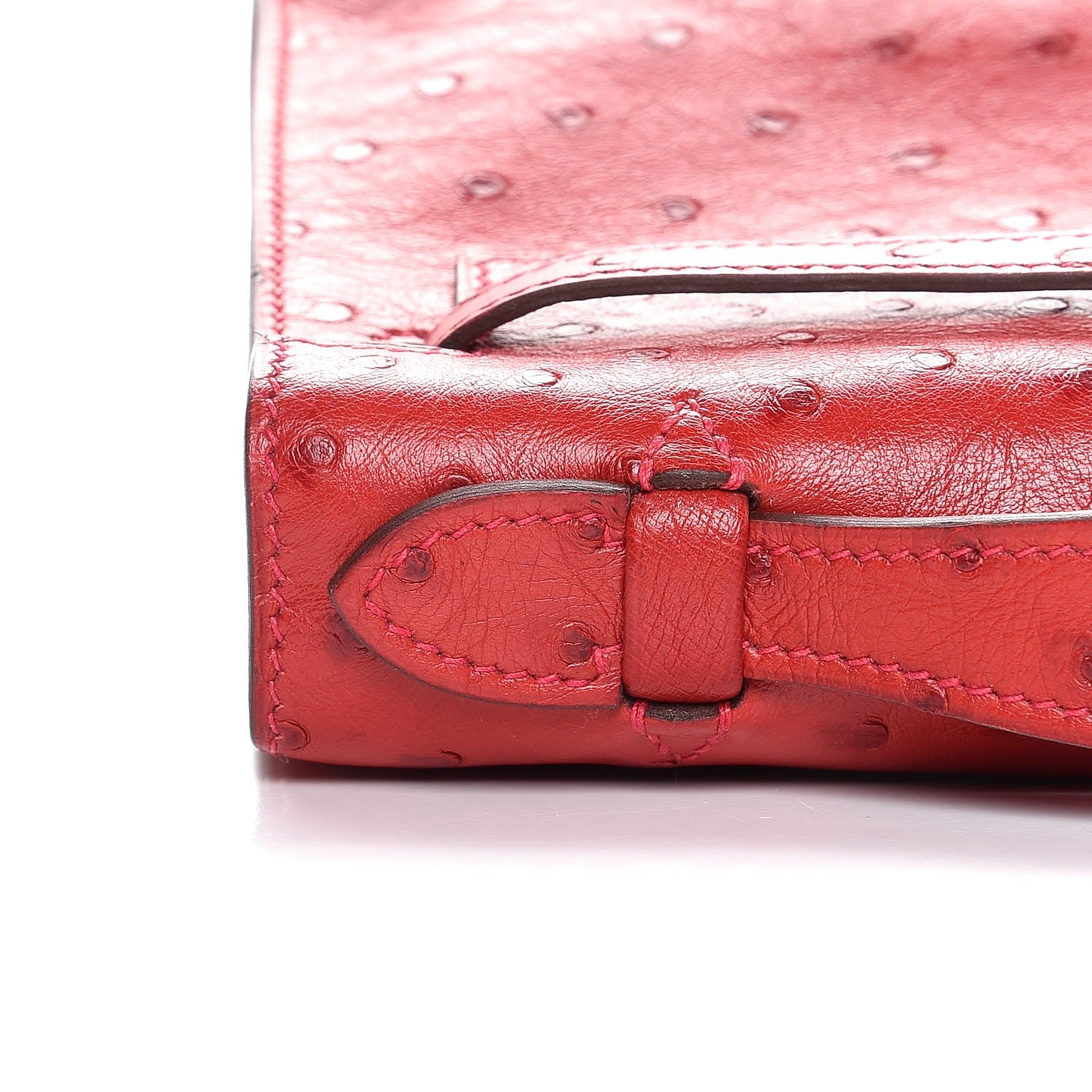 Hermes Ostrich Kelly Pochette Rouge Vif 11 of 35