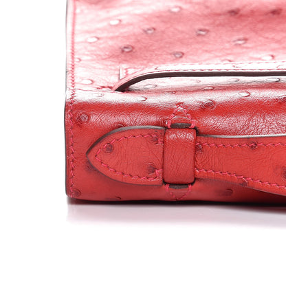 Hermes Ostrich Kelly Pochette Rouge Vif 11 of 35