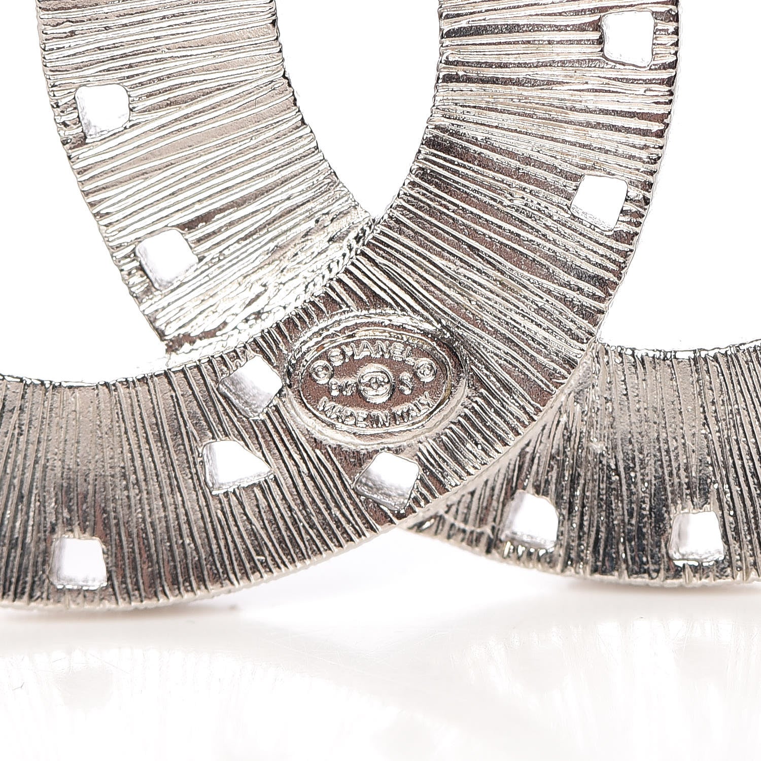 Chanel Baguette Crystal CC Brooch Silver Pink 4 of 5