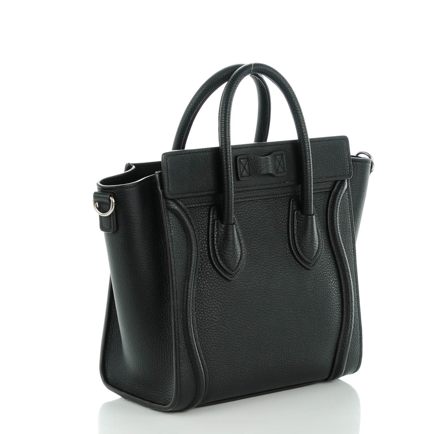 Drummed Calfskin Nano Luggage Black