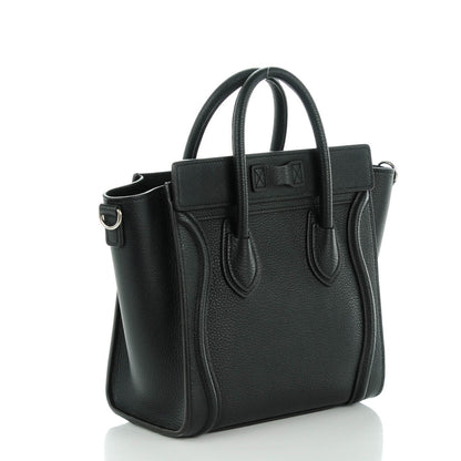 Celine Drummed Calfskin Nano Luggage Black 3 of 8