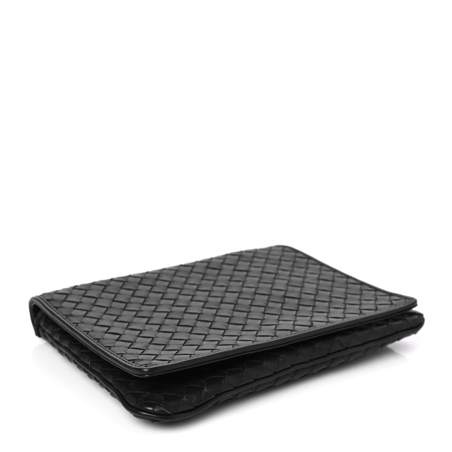Nappa Intrecciato Crossbody Messenger Flap Black
