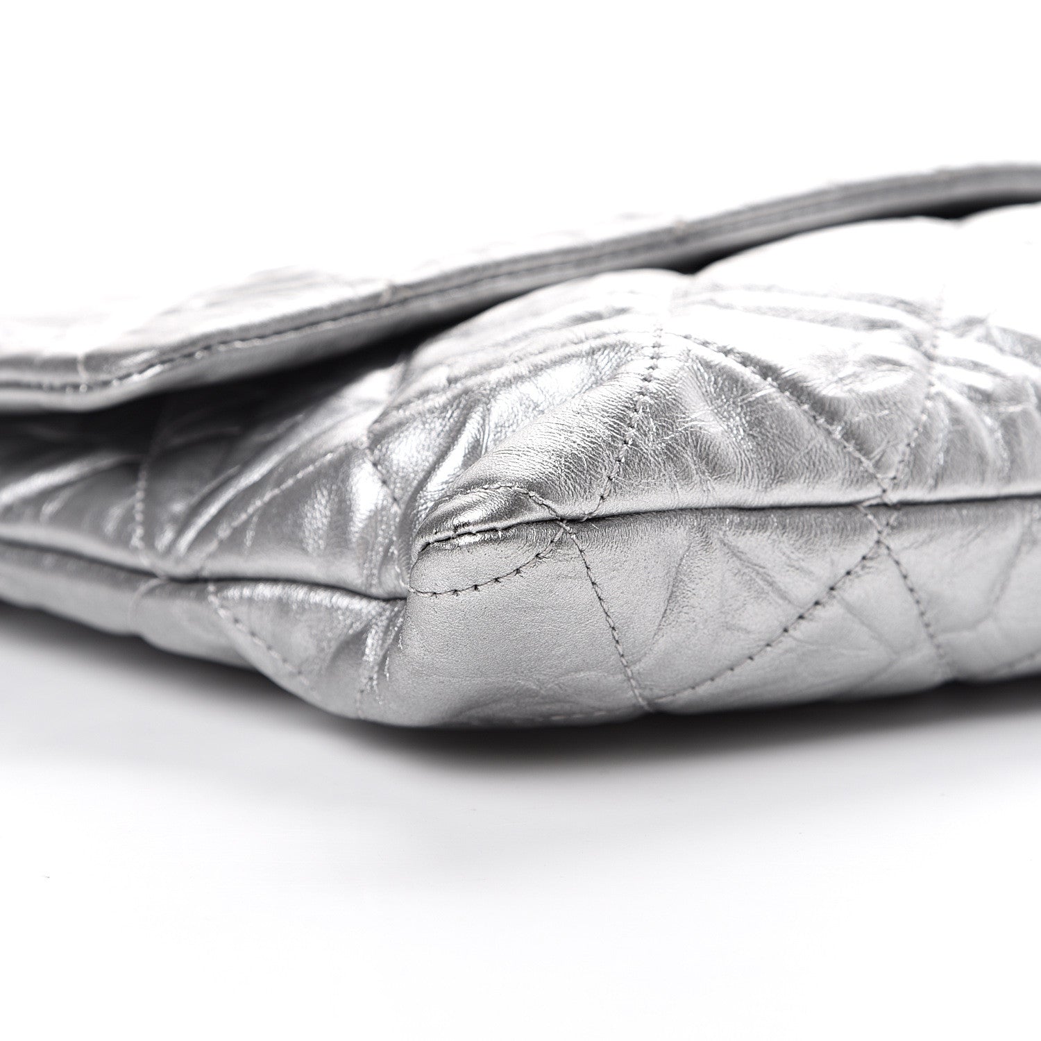 Chanel Metallic Crumpled Calfskin Big Bang Large Flap Bag Silver 8 of 10