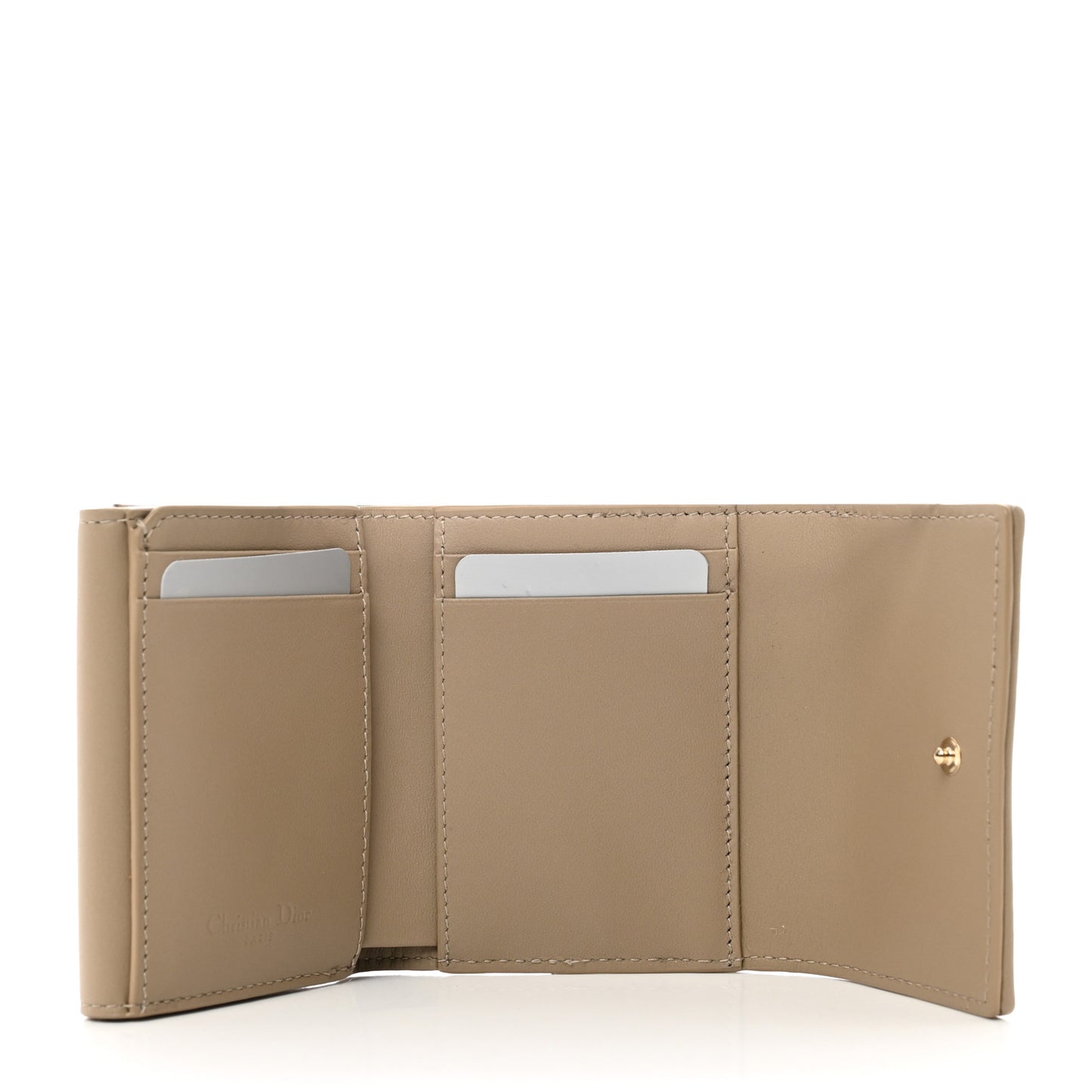 Lambskin Cannage Lady Dior Lotus Wallet Warm Taupe