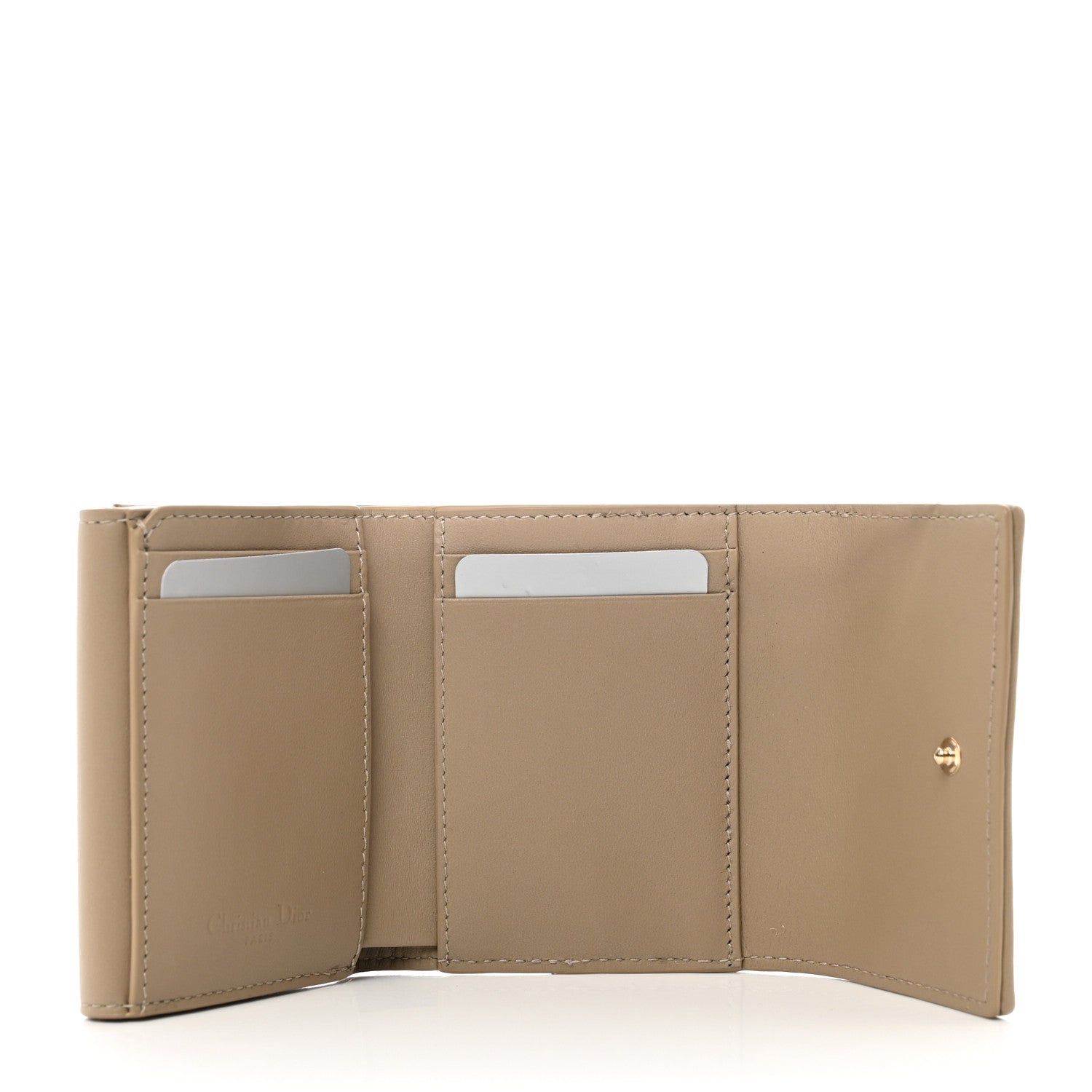 Christian Dior Lambskin Cannage Lady Dior Lotus Wallet Warm Taupe 5 of 9