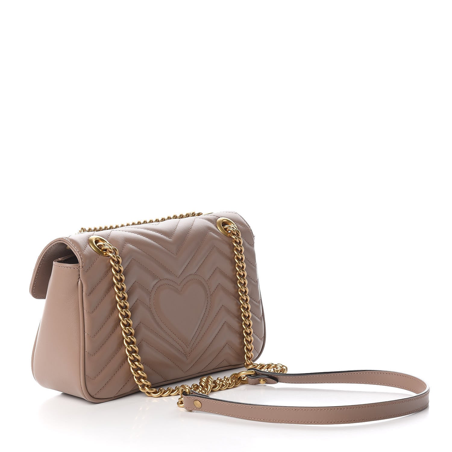 Gucci Calfskin Matelasse Small GG Marmont Shoulder Bag Porcelain Rose 2 of 12