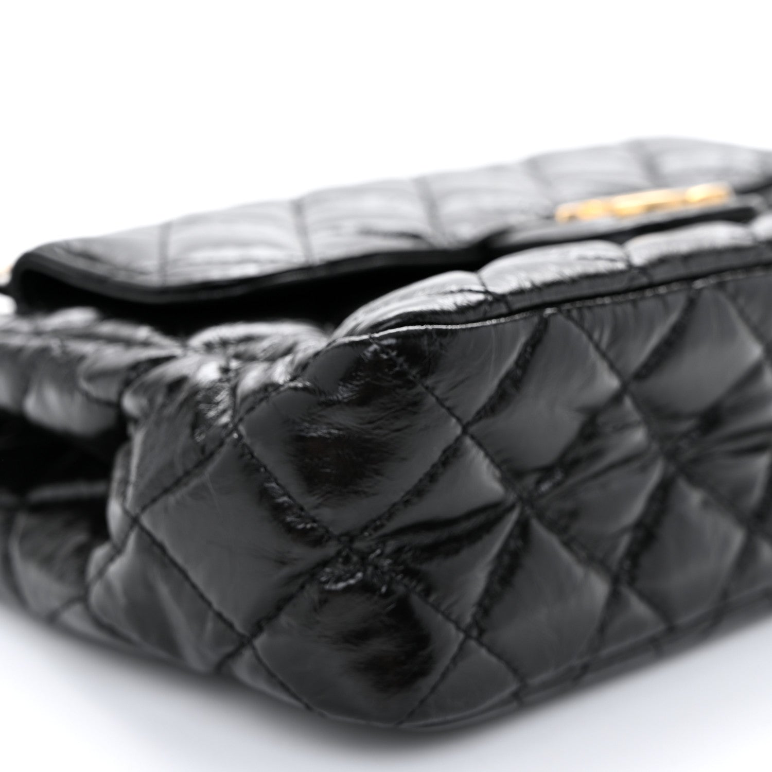 Chanel Shiny Crumpled Calfskin Quilted Wavy CC Hobo Black 9 of 11
