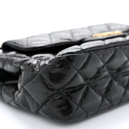 Chanel Shiny Crumpled Calfskin Quilted Wavy CC Hobo Black 9 of 11