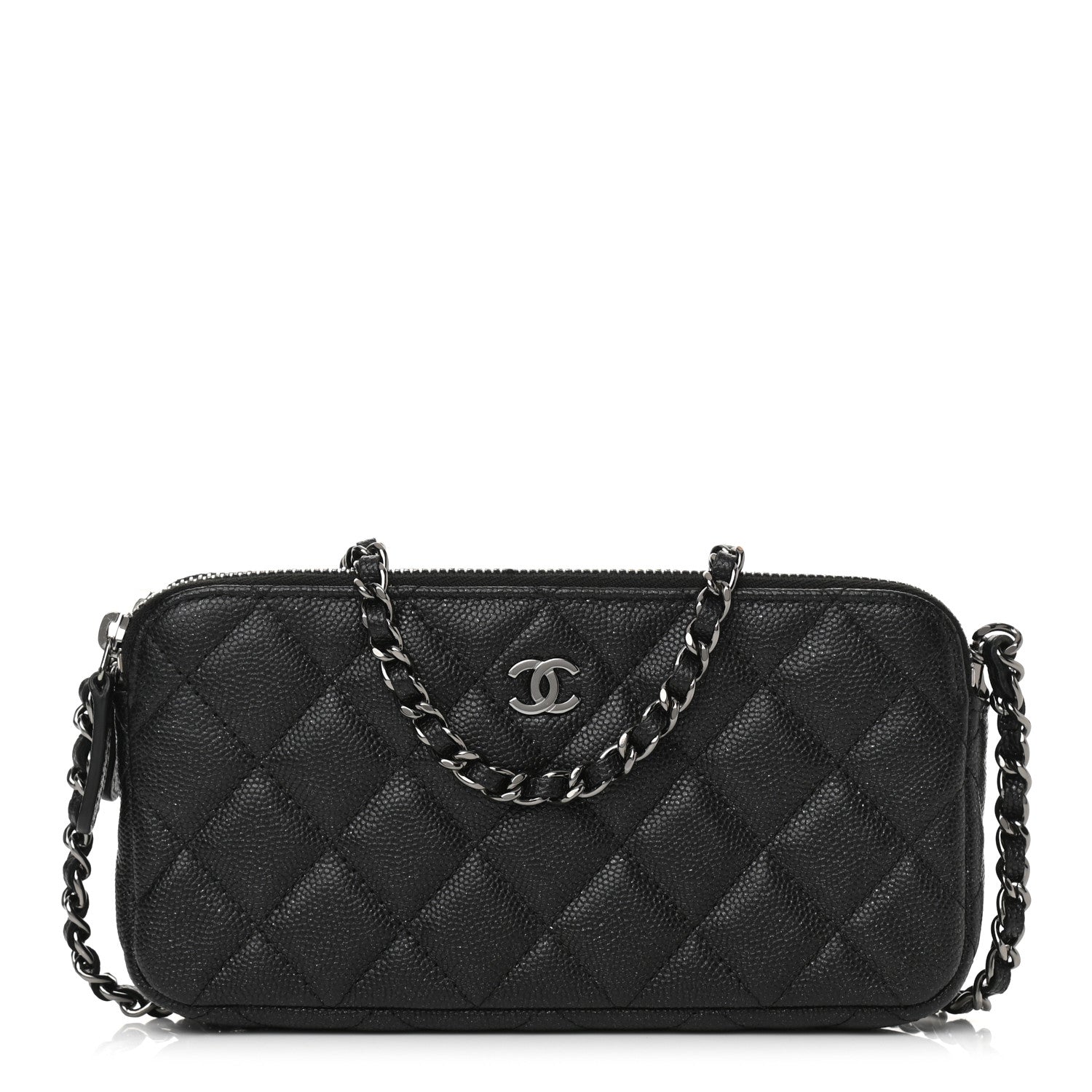 Chanel Iridescent Caviar Quilted Small Clutch With Chain Black 1 of 12