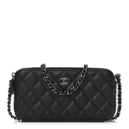 Chanel Iridescent Caviar Quilted Small Clutch With Chain Black 1 of 12