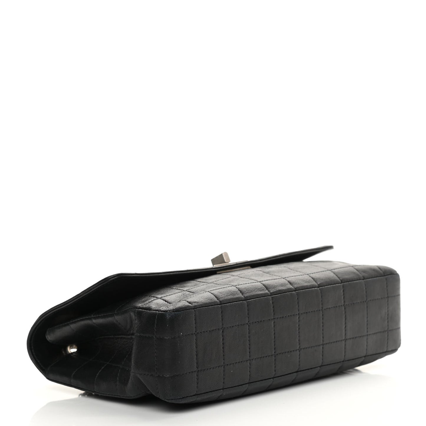 Lambskin Chocolate Bar Mademoiselle Flap Black