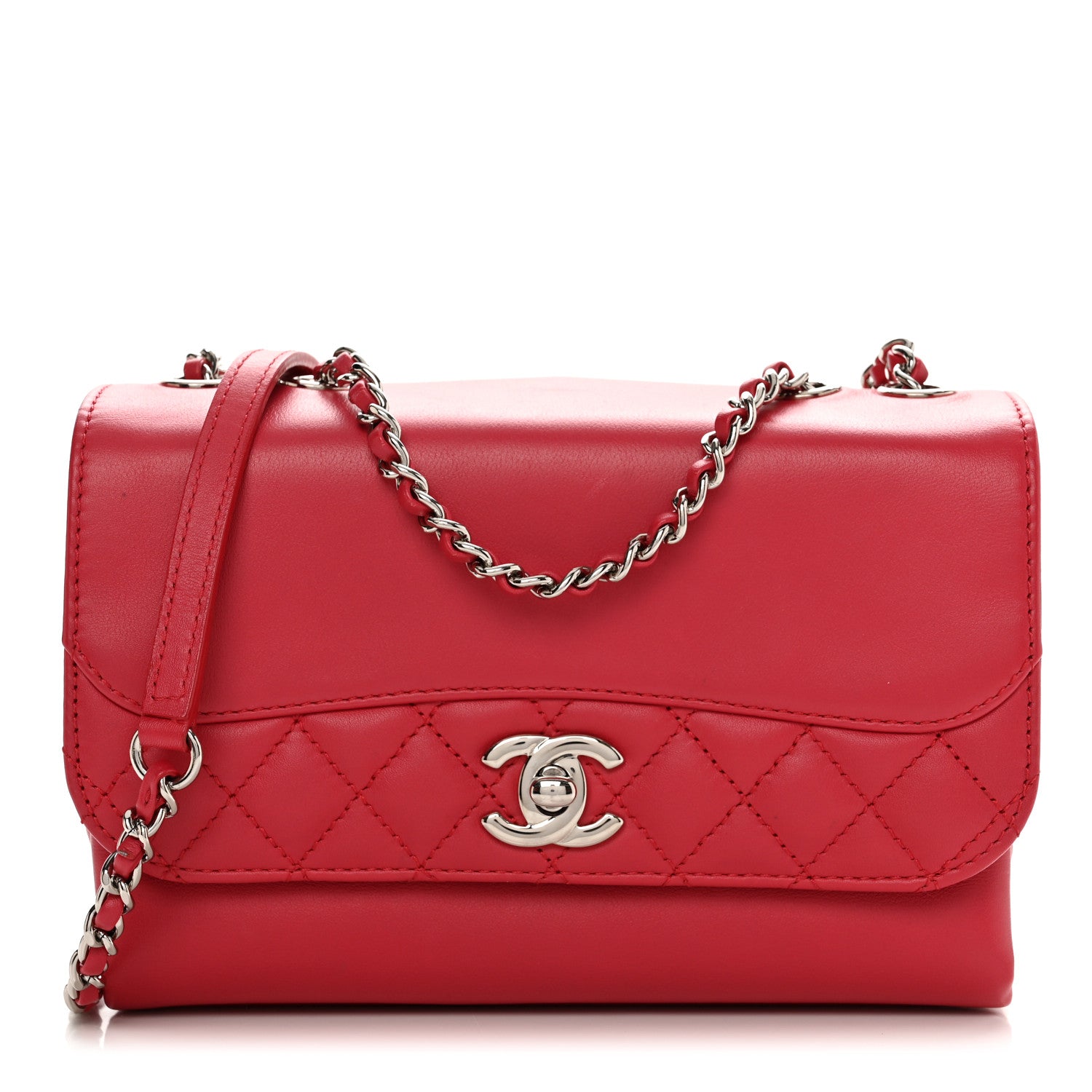 Chanel Calfskin Mini Tramezzo Flap Red 1 of 12