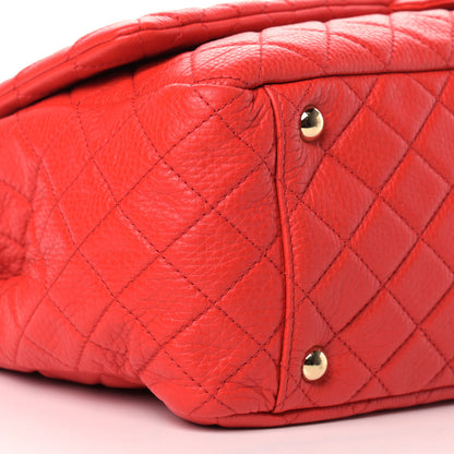 Chanel Calfskin Quilted XXL Travel Flap Bag Red 8 of 9