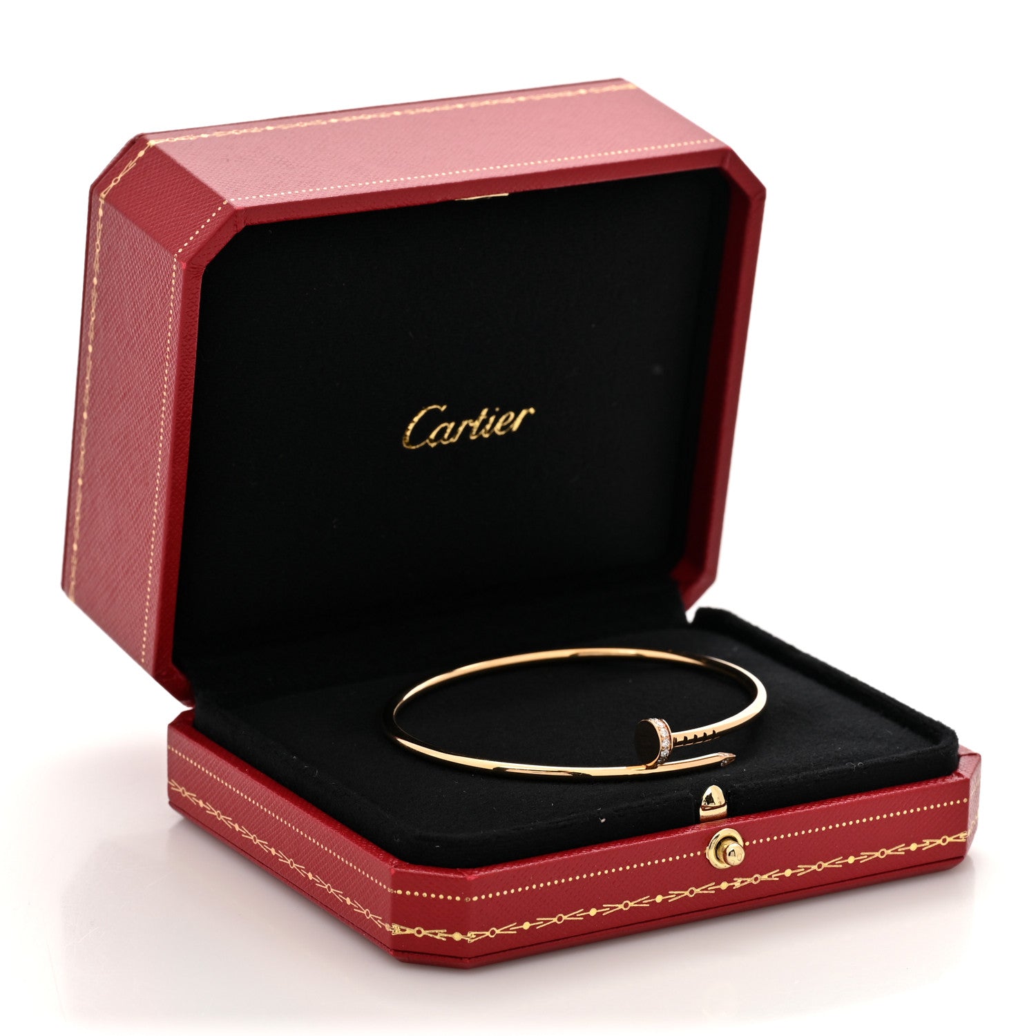 Cartier 18K Yellow Gold Diamond Small Juste Un Clou Bracelet 18 5 of 5