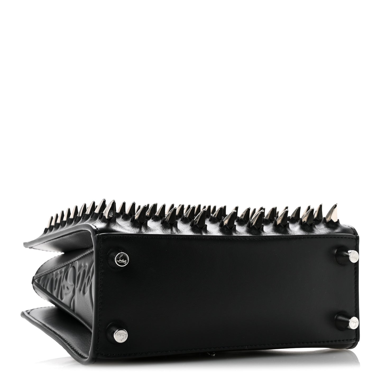 Calfskin Paris Spikes Claw Mini Paloma  Black Silver