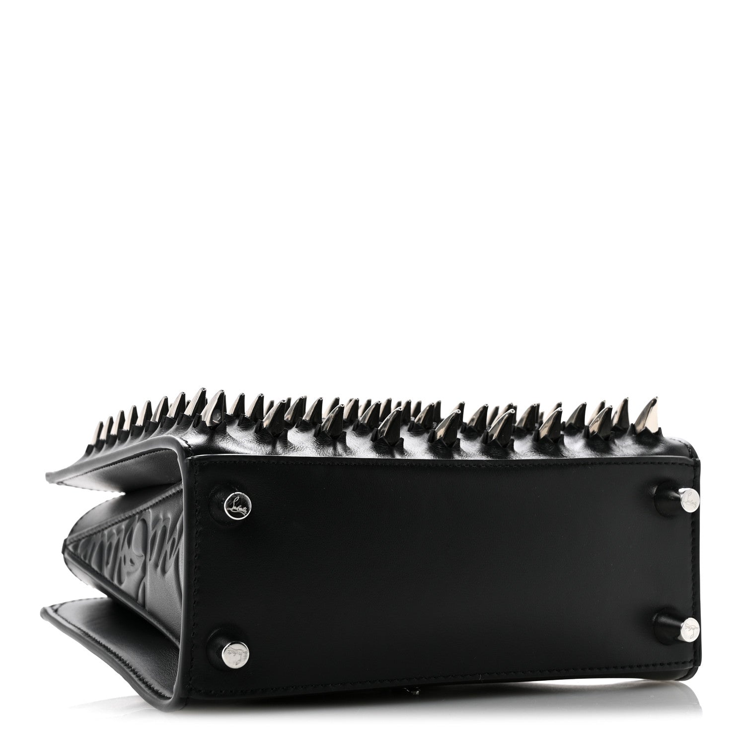 Christian Louboutin Calfskin Paris Spikes Claw Mini Paloma  Black Silver 4 of 11